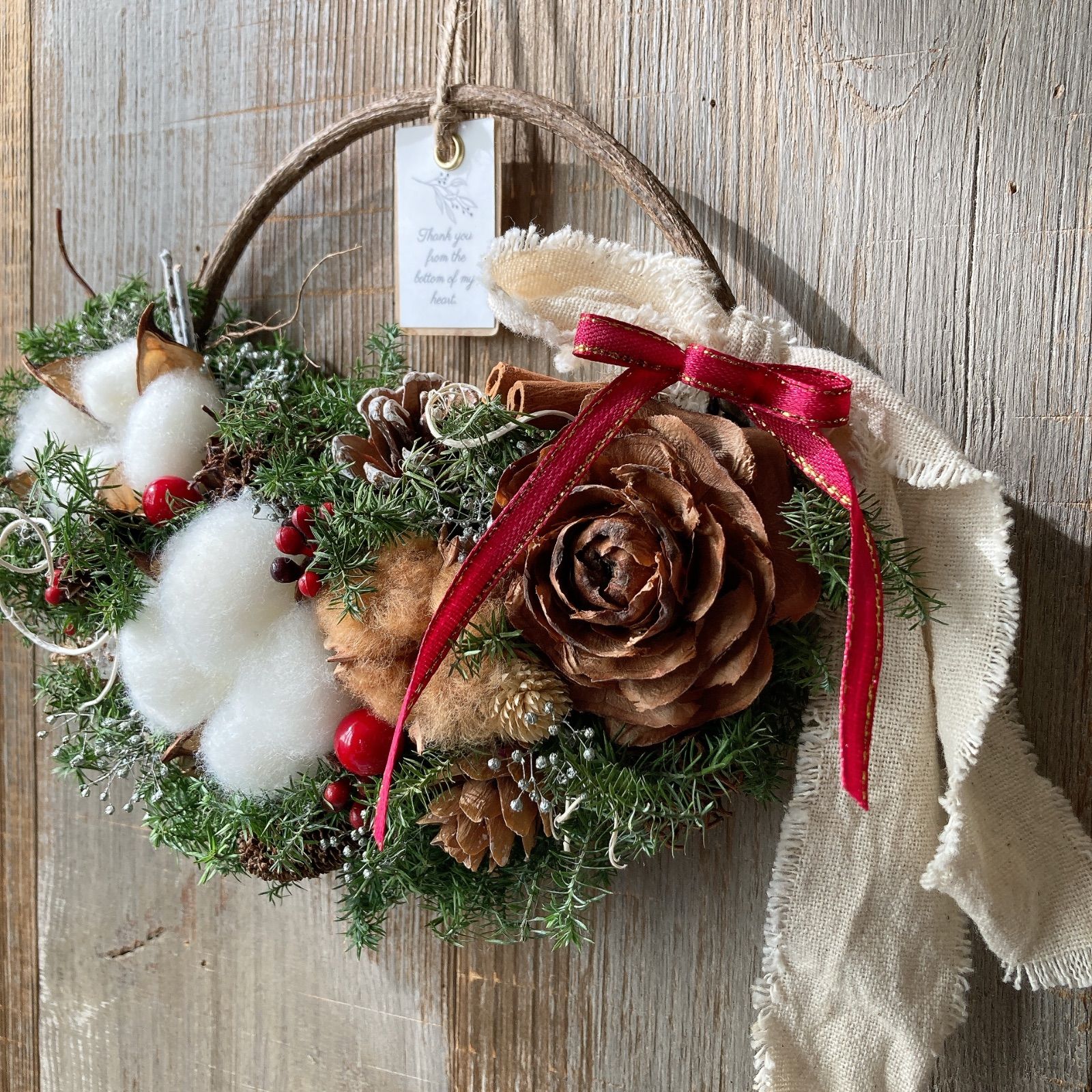 魔女の棲む森 ～木の実と休日～】ドライフラワー リース フライング