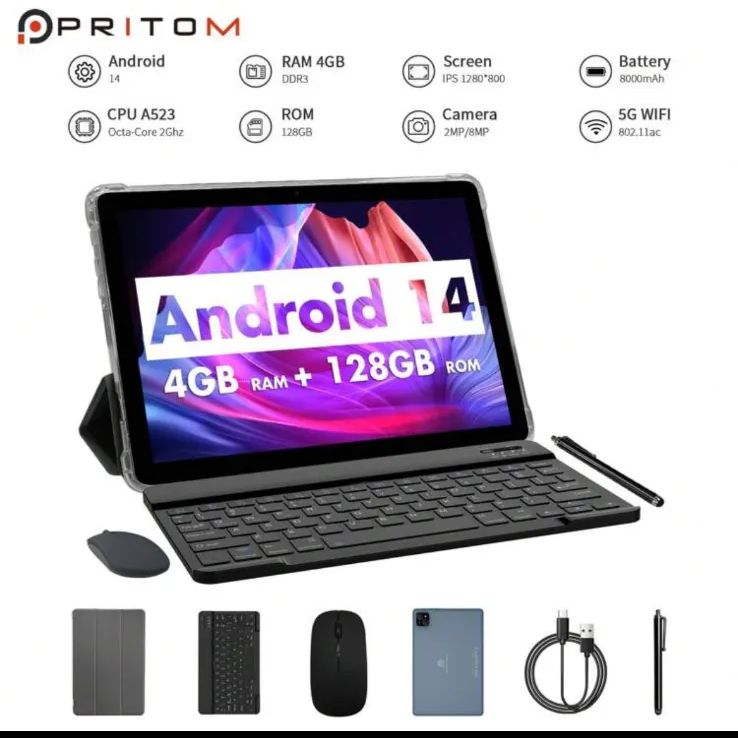 PRITOM 2024年アンドロイド14タブレット(A523 8コア 2.0GHz/4GB
