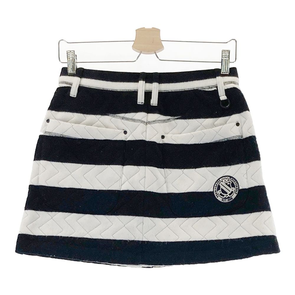 【美品】パーリーゲイツ 薄手ニット ワンピース ボーダー プリーツ スカート サイズ：1 PEARLY GATES パーリーゲイツ ニットスカート