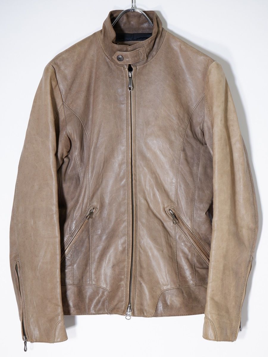 5351プールオム5351POUR LES HOMMES 羊革レザーシングルライダースジャケット【1】【MJKA65266】