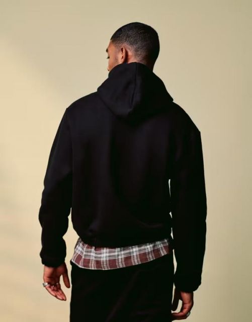 【送料無料】 エイソス メンズ パーカー・スウェット アウター  DESIGN premium heavyweight boxy oversized hoodie in black Black