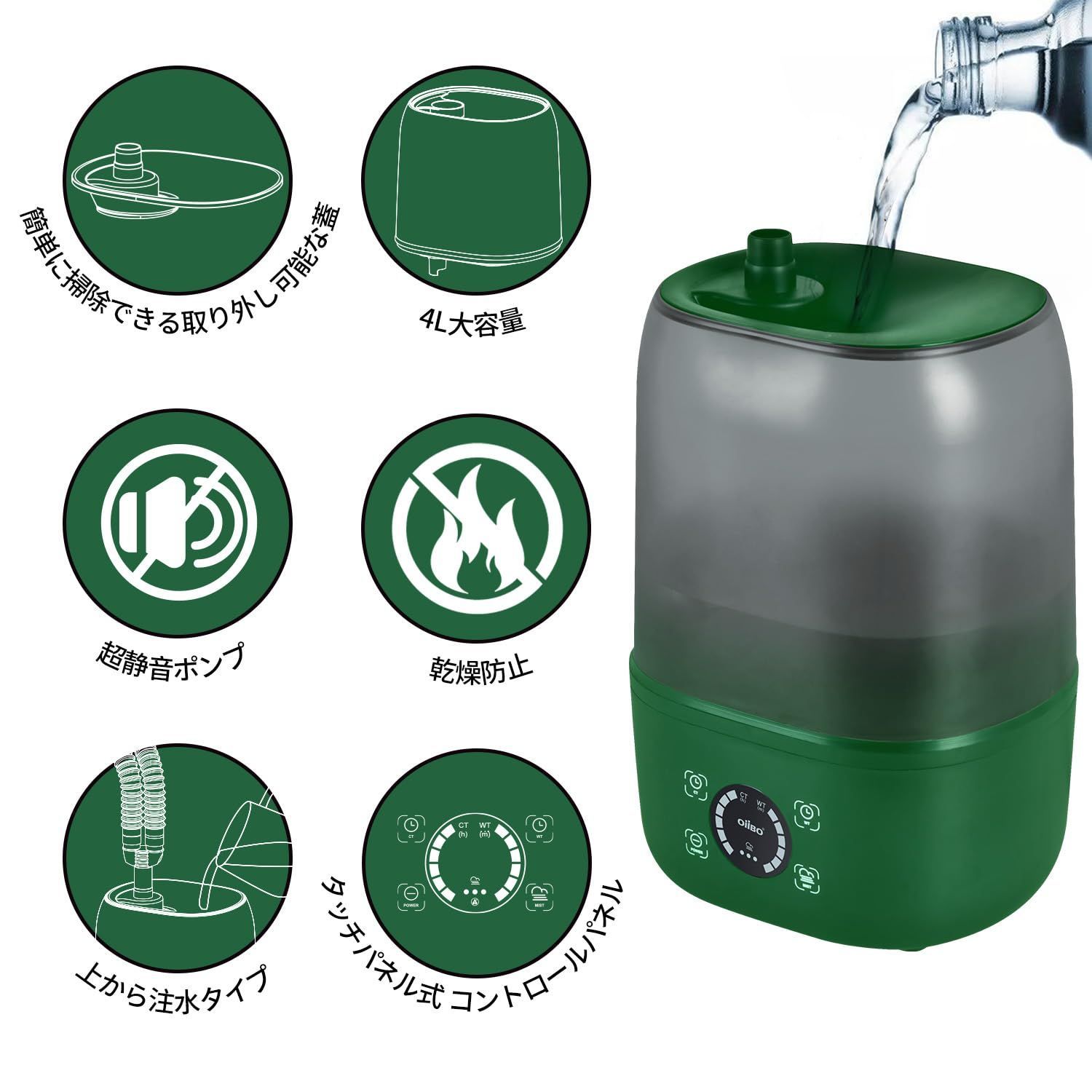 爬虫類 加湿器 テラリウム 自動霧化器 4L 調節 デジタルタイマー付噴霧器 スマート タッチパネル式 フォグマシン 爬虫類 両生類 植物用噴霧システム