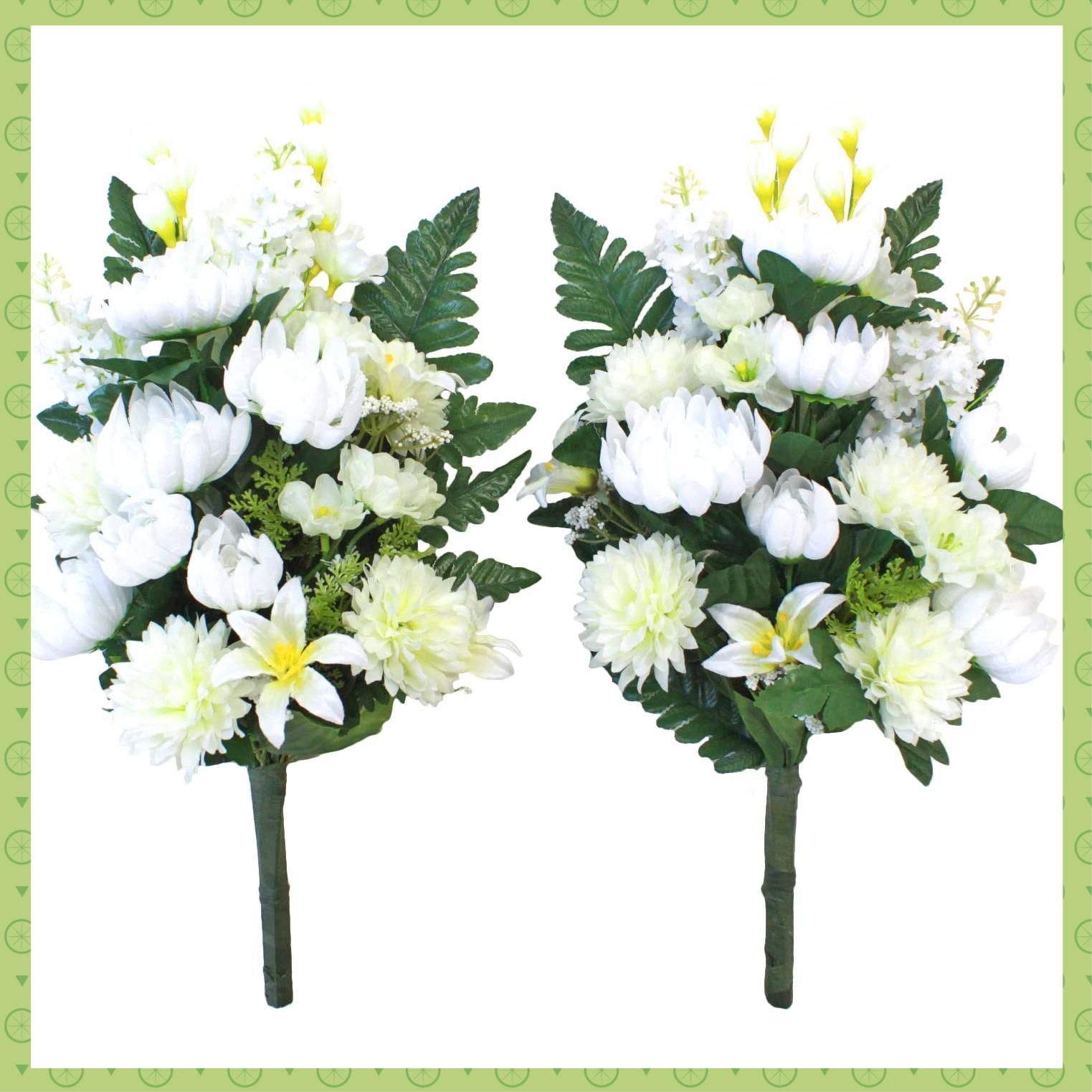 特選仏花 蓮の花 ガラスドーム 中サイズ 一対 造花無し プリザーブド