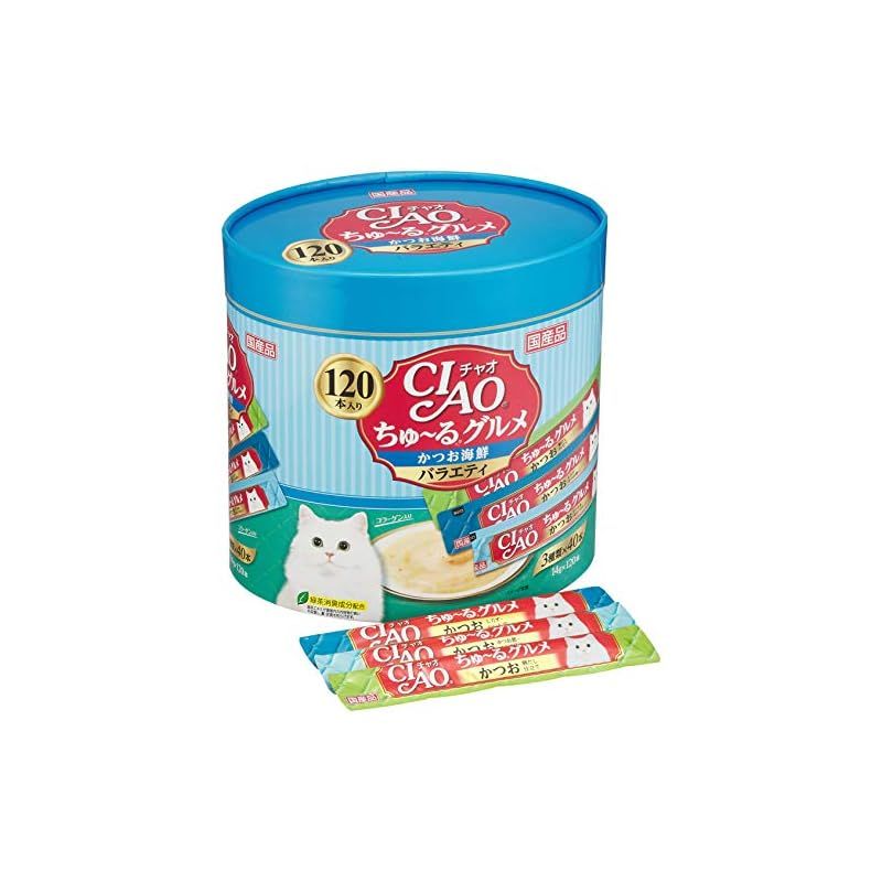 チャオ (CIAO) ちゅ~るグルメ かつお海鮮バラエティ 120本