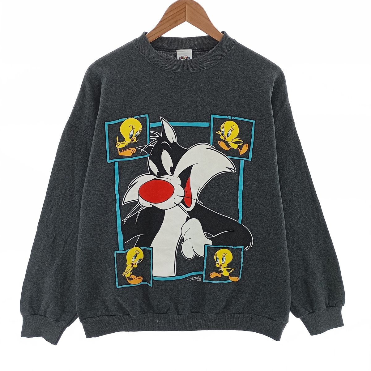 古着 90年代 LOONEY TUNES ルーニーテューンズ シルベスター トゥイーティー キャラクタースウェットシャツ トレーナー USA製/eaa392968