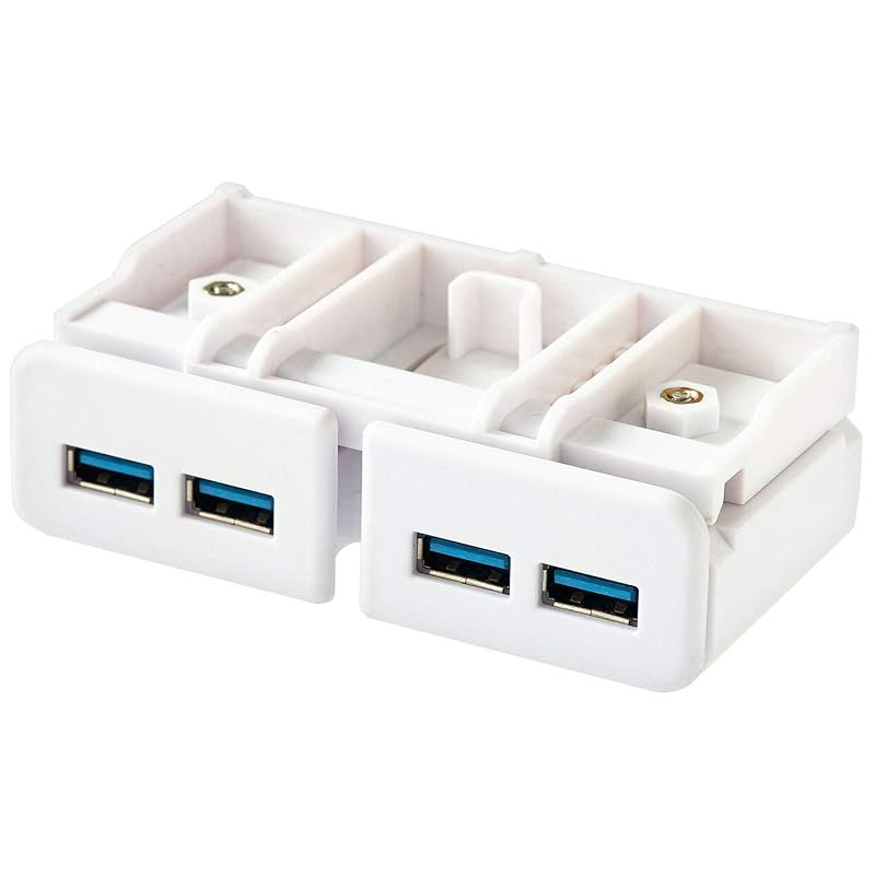 品質保証，大人気 【在庫限り】リヒトラブ パソコン台 モニター台 USB USB3.0ハブ 白 幅9.8×奥行5.3×高さ3.2cm 机上台専用 A7337-0 周辺機器