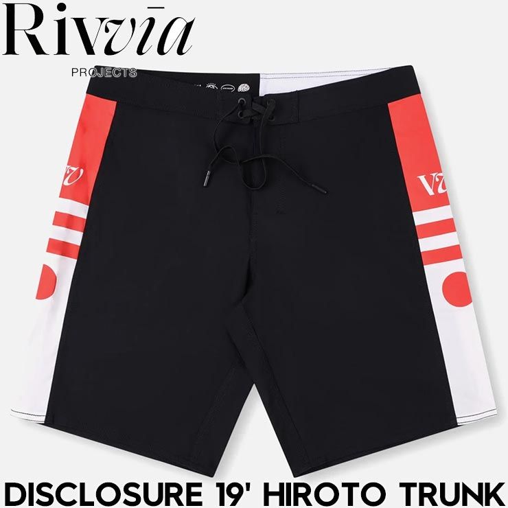 ボードショーツ 水着 Rivvia PROJECTS リヴィアプロジェクツ DISCLOSURE 19 HIROTO TRUNK RBO-25214 BLACK RED 25SU 日本代理店
