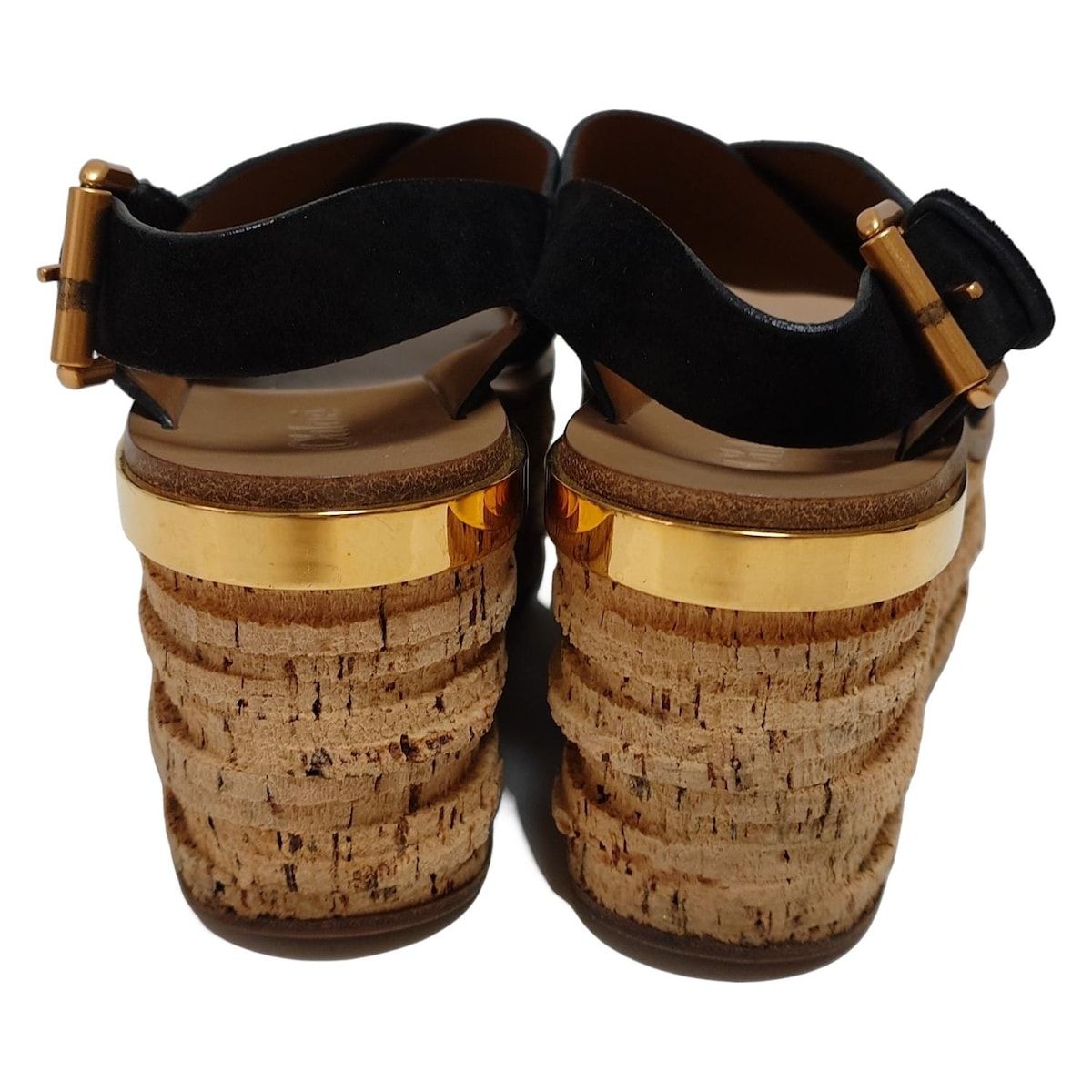 黒×ベージュ ウェッジソール