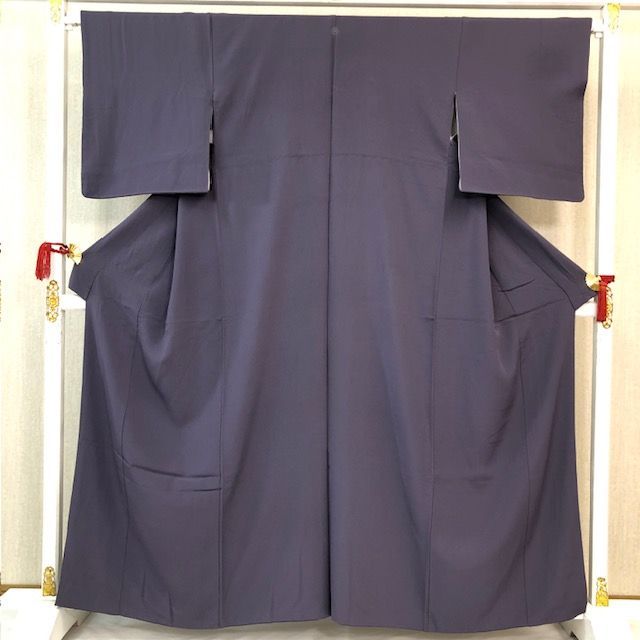 きものキレイ 色無地 袷 紫 絹 身丈153.5㎝ 裄丈65㎝ リユース secondhand IR015