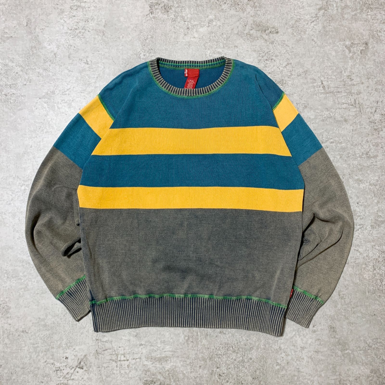 90～00s Euro Levi's Pigment Cotton Borderline Knit ユーロ リーバイス コットン ボーダーニット ピグメント Y2K