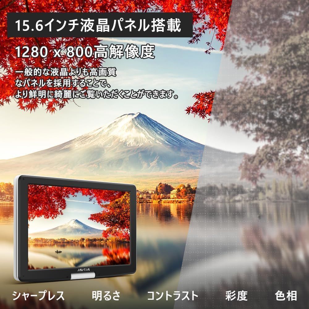 【新機種】 ポータブルdvdプレーヤー 17.9型 液晶 15.6インチ超大画面 内蔵ダブルスピーカー 5000mAh大容量充電式バッテリー  6時間連続再生 折りたたみ 高耐久性 270°回転 車載 操作簡単 USB SDカード対応