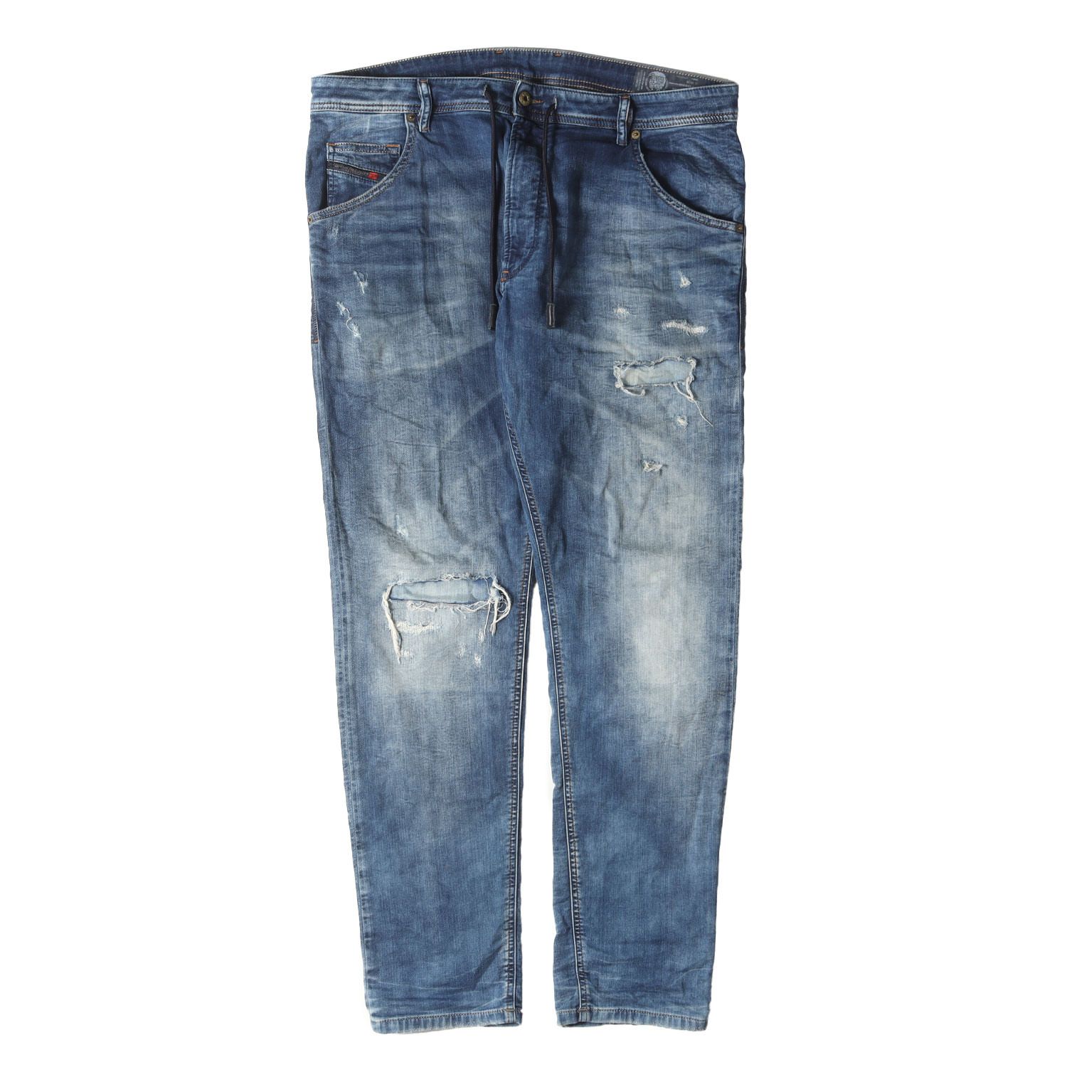 DIESEL ディーゼル パンツ サイズ:W36 / クラッシュ加工 スウェット デニム パンツ (KROOLEY CB-NE) / ジッパーフライ / インディゴ / ボトムス ジーンズ ジーパン【メンズ】【中古】