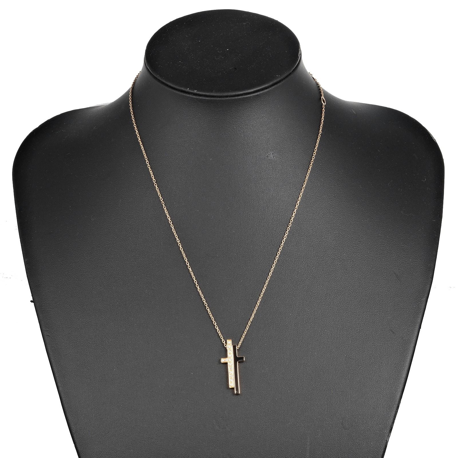 GUCCI グッチ セパレートクロス ネックレス K18ピンクゴールド レディース 中古 GUCCI 18金ピンクゴールド セパレートクロスネックレス