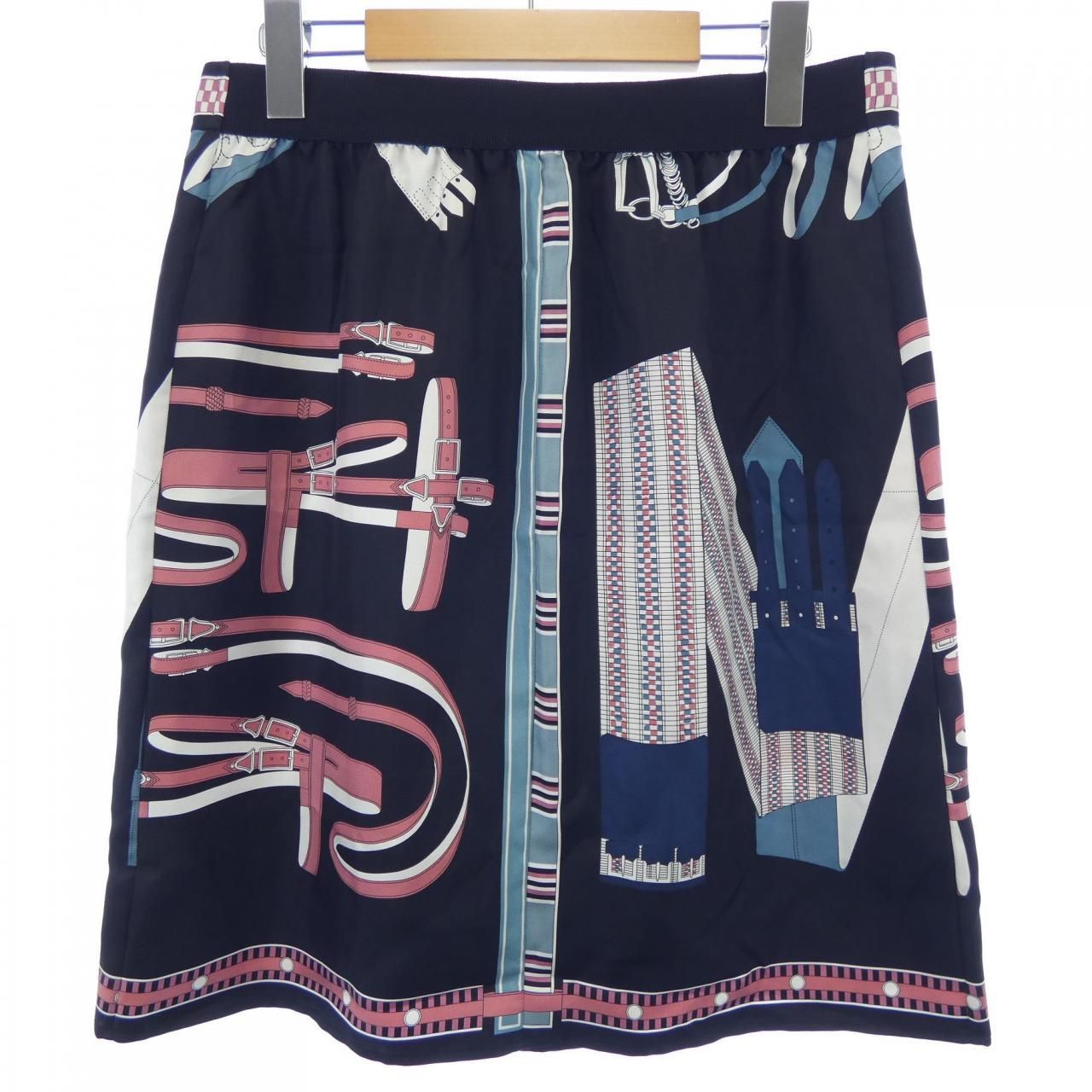 エルメス HERMES LETTRES EQUESTRES 4H0324DO ツイルレーヌ スカート