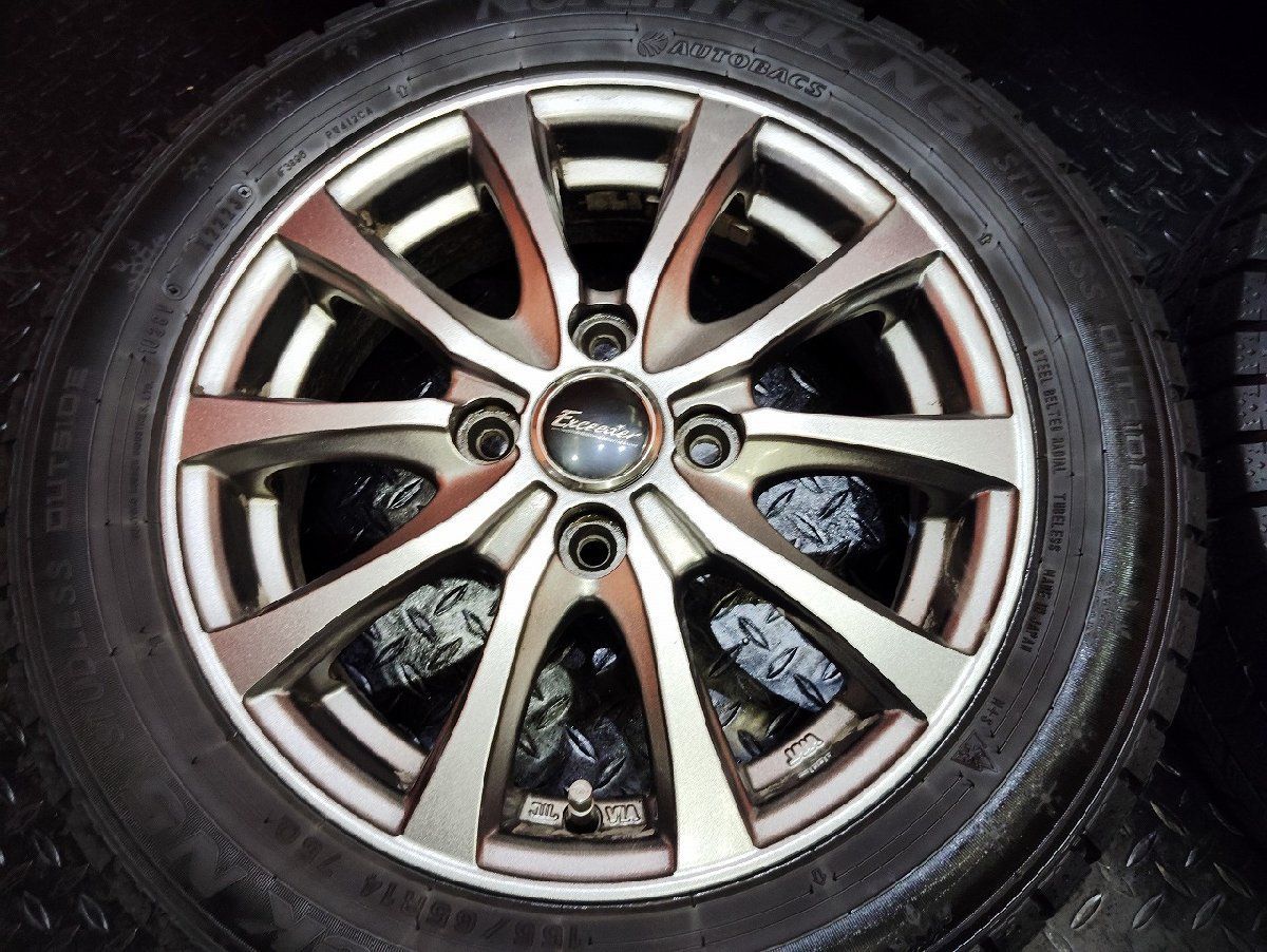 North Trek N5 155 65R14 スタッドレス HOT STAFF Exceeder 14インチ 4.5J4HPCD100 45 23年製 バリ溝 タント N-BOX等 KTO545