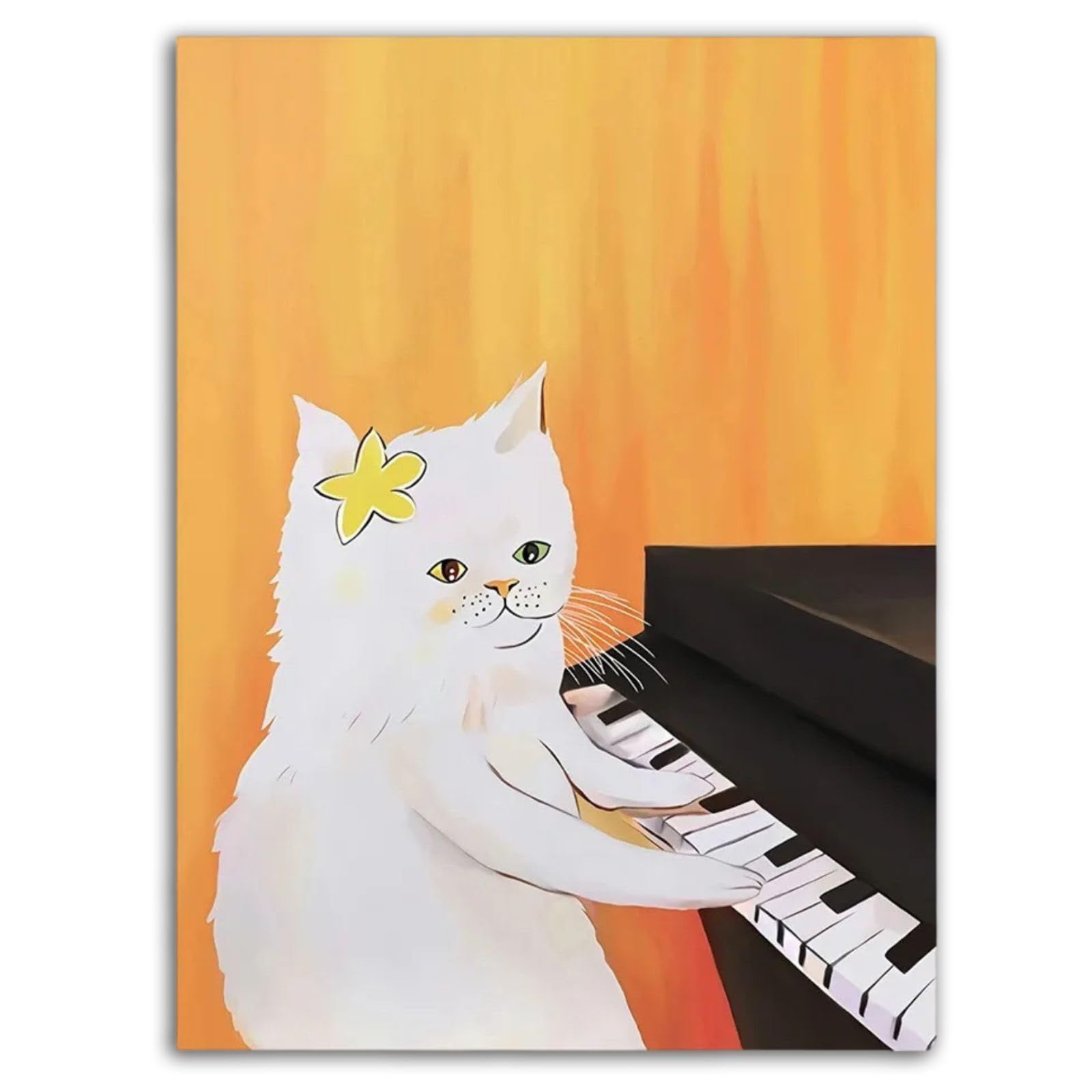 【新着商品】Archnote アートパネル おしゃれ モダン 絵画 インテリア ポスター キャンバス アート 猫 ネコ ピアノ (30x40)