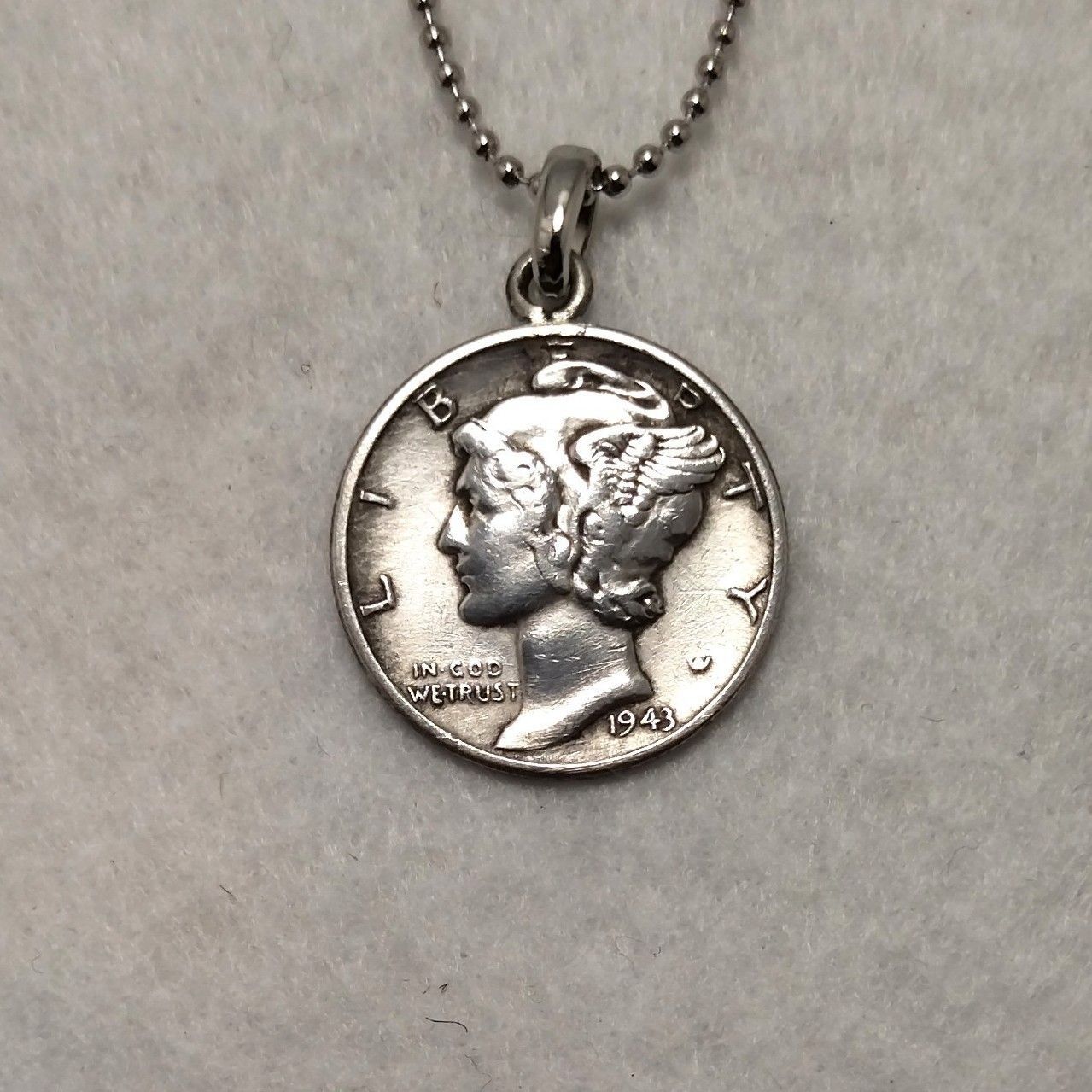 銀貨 マーキュリーダイム アメリカのコインネックレス 着けっ放しOK シルバー925 コイン ネックレス ピース リップ スマイル マーキュリーダイム  銀貨 女神 幸運 ラッキー お守り ペンダント silver シルバー 銀 あずき 小豆 チェーン カニカン 刻印 金属 アレルギー ...