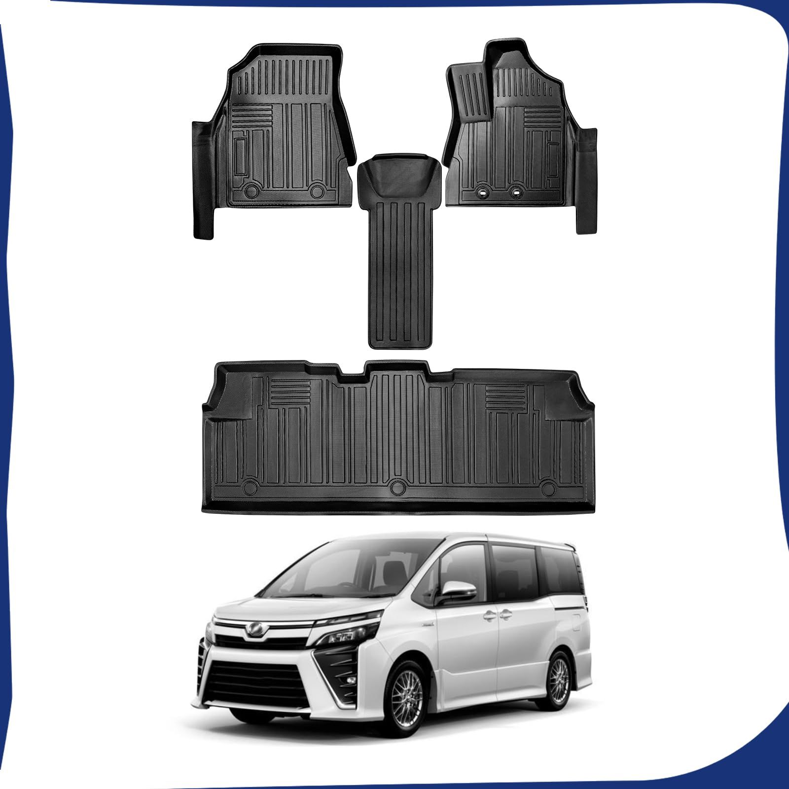 ANTSVNN 車用フロアマットとラゲッジマッ 対応 新型トヨタヴォクシー ノア 80系 2014年1月~現行 第1-2列目 のフロアマット TPE 全天候型 防水滑り止め耐汚保護 手入れ簡単 1-2列目