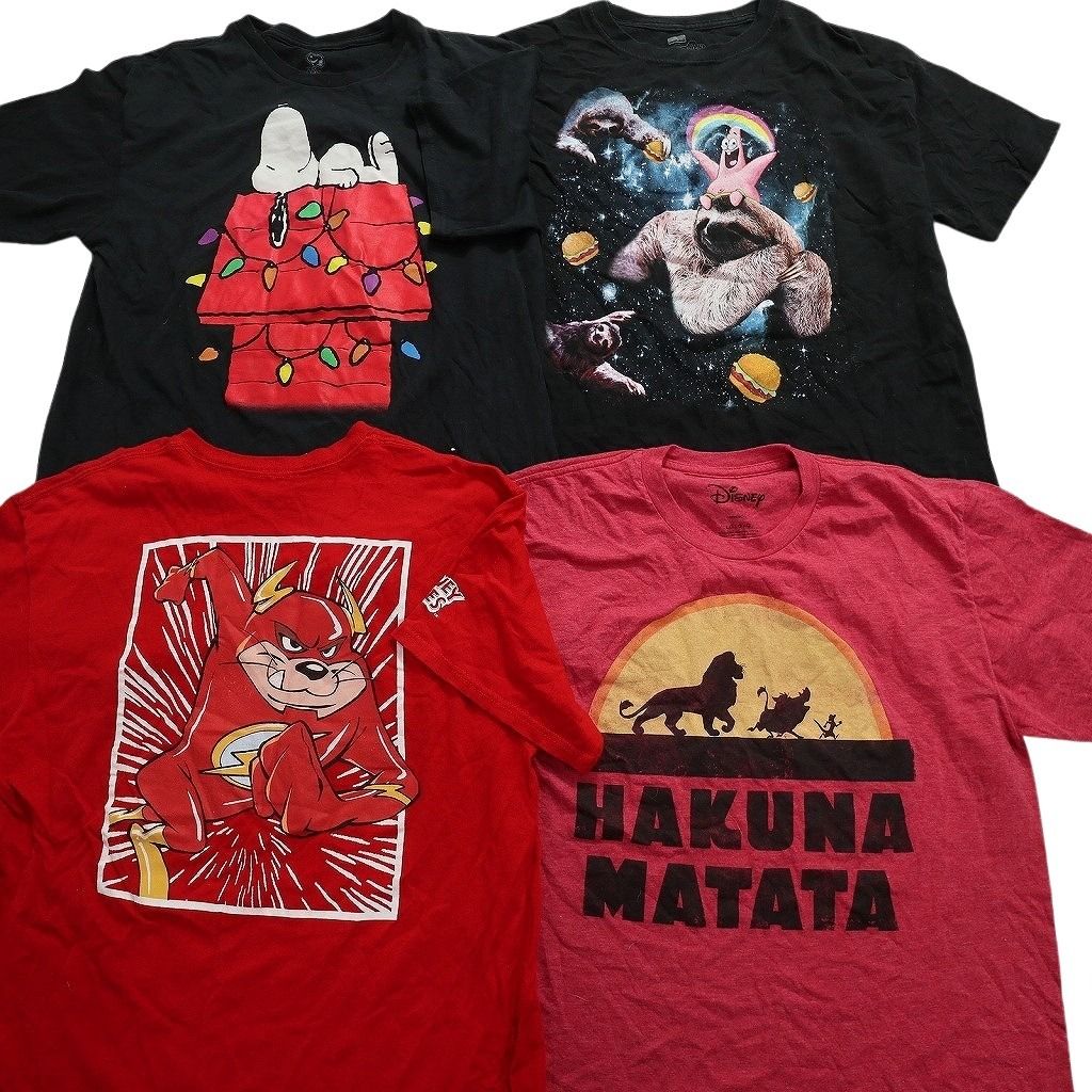 古着卸 まとめ売り キャラクター 半袖Tシャツ 16枚セット (メンズ L