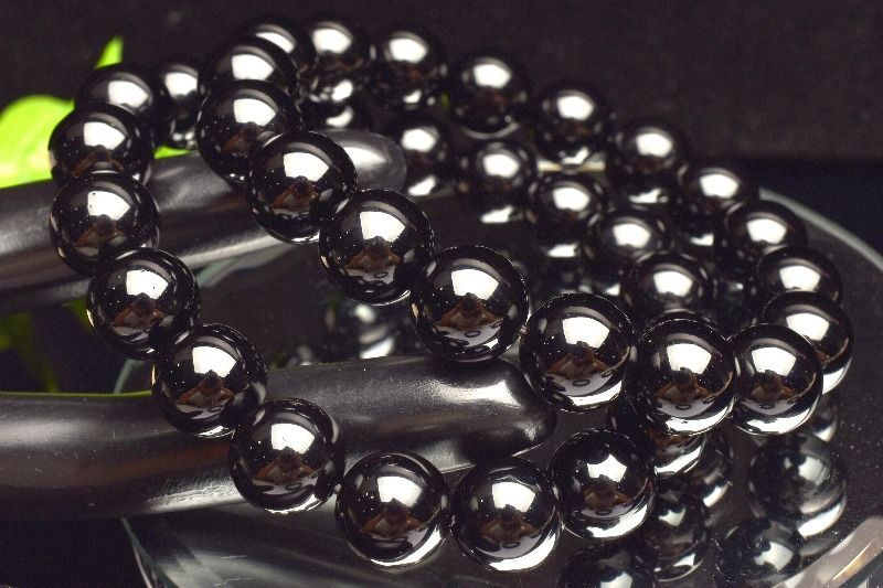 メキシコ産 テクタイト黒隕石 14mm ブレスレット 1個売り パワーストーン 天然石 _BG6002-14 NEXPOTALLINN_EU