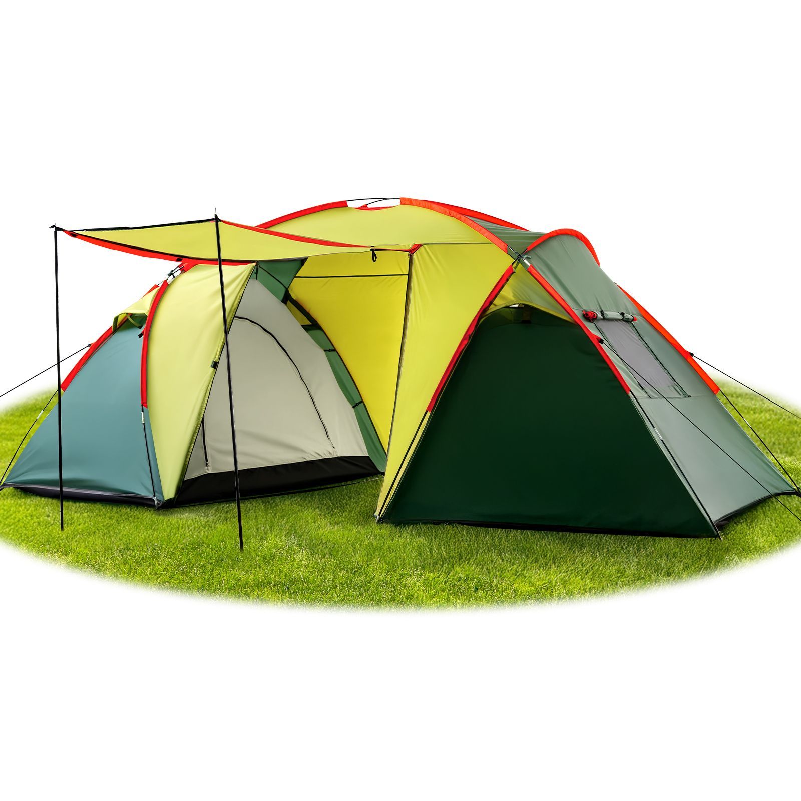 MEREZA トンネルテント 2ルームテント アウトドア 4~6人用 ファミリー