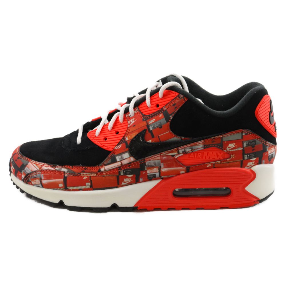 NIKE (ナイキ) AIR MAX 90 PRNT エアマックス90 プリント ローカットスニーカー ブラック/レッド US8/26cm AQ0926-001