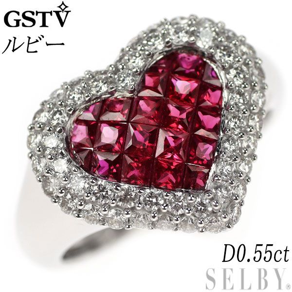 Ｋ18WGダイヤ・ルビーミステリーセッティングリング【GSTV】 K18WG ダイヤモンド リング 1.57ct ミステリーセッティング GSTV K18WG