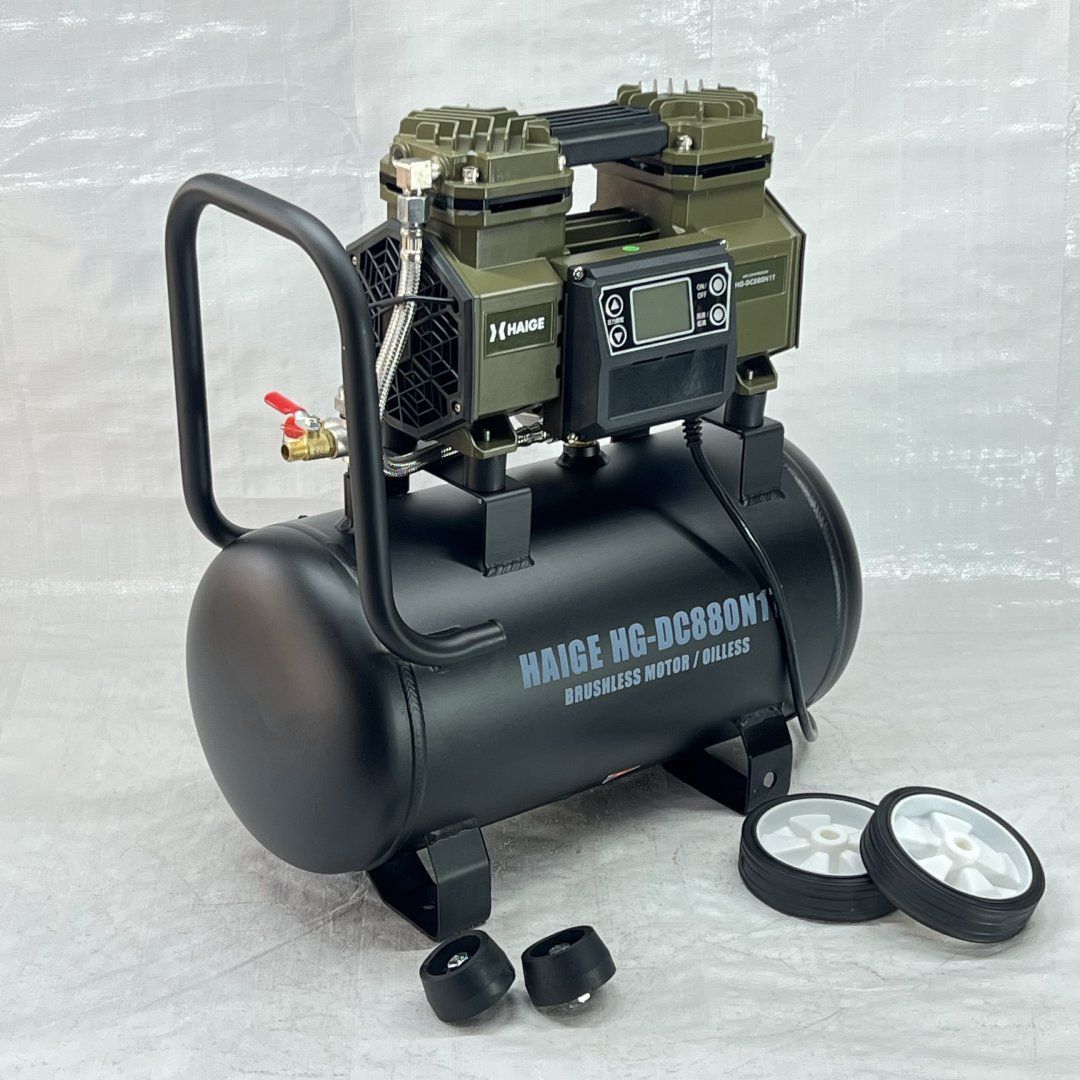品 エアーコンプレッサー 100V 17L オイルレス 最大圧力0.9MPa 静音 小型 HG-DC880N1T 309-2