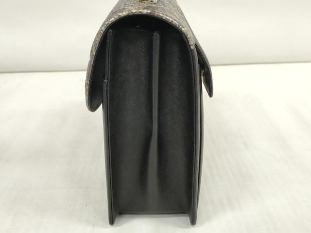 平和屋本店□和装小物 バッグ 金唐革 型押し ハンドバッグ 七宝花文