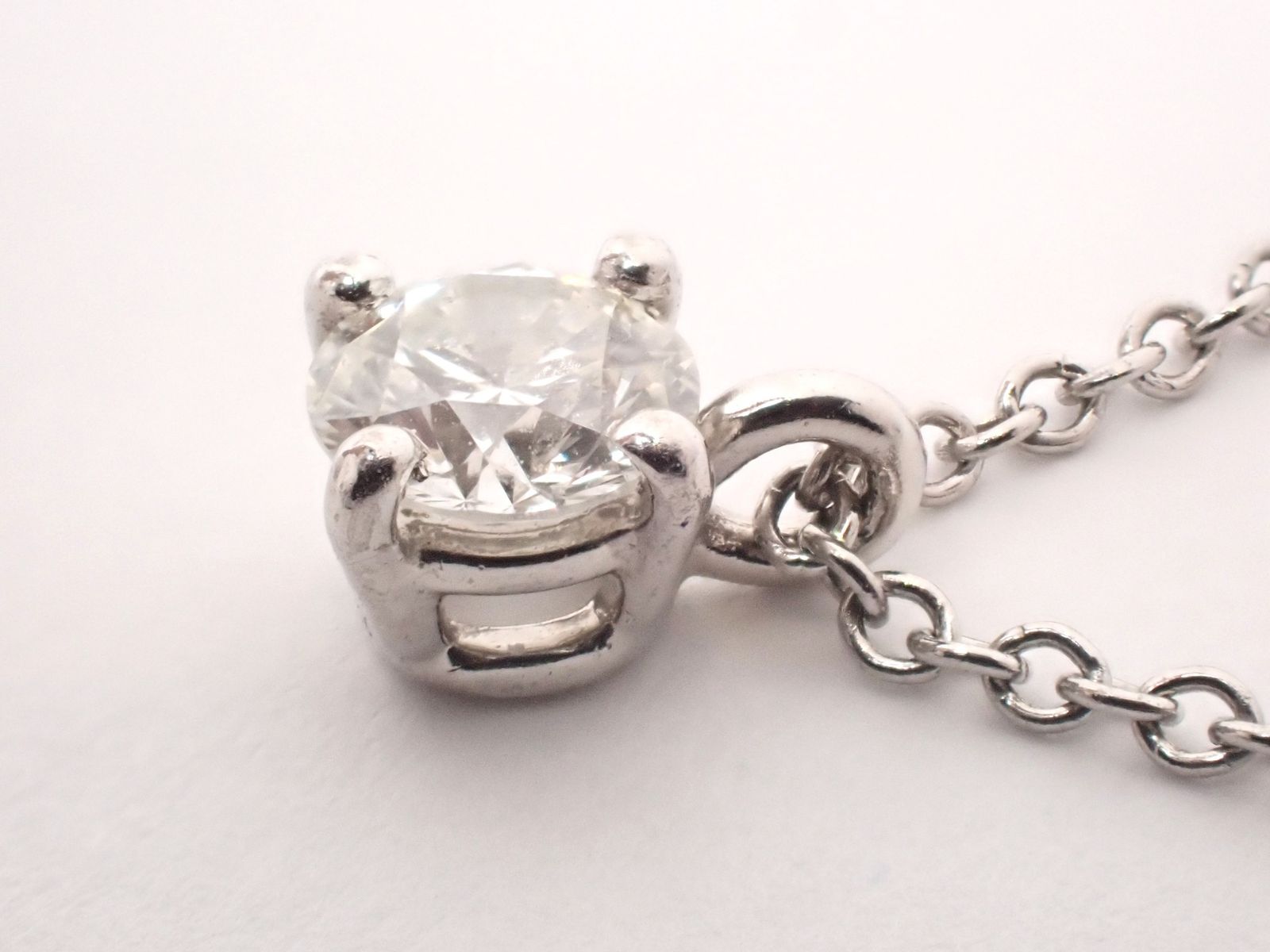 TIFFANY&Co.(ティファニー)Pt950 ソリティア ダイヤモンド ネックレス 