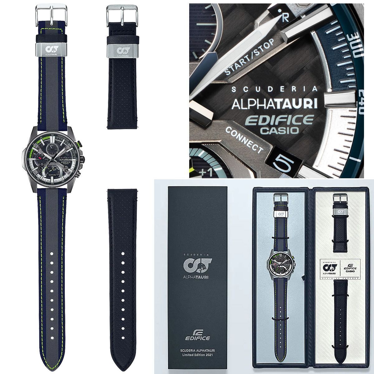 CASIO EDIFICE Scuderia AlphaTauri カシオ エディフィス スクーデリア アルファタウリ コラボ F1 限定品  タフソーラー スマートウォッチ Bluetooth EQB-1200AT-1A レーシング クロノグラフ 多針アナログ - メルカリ