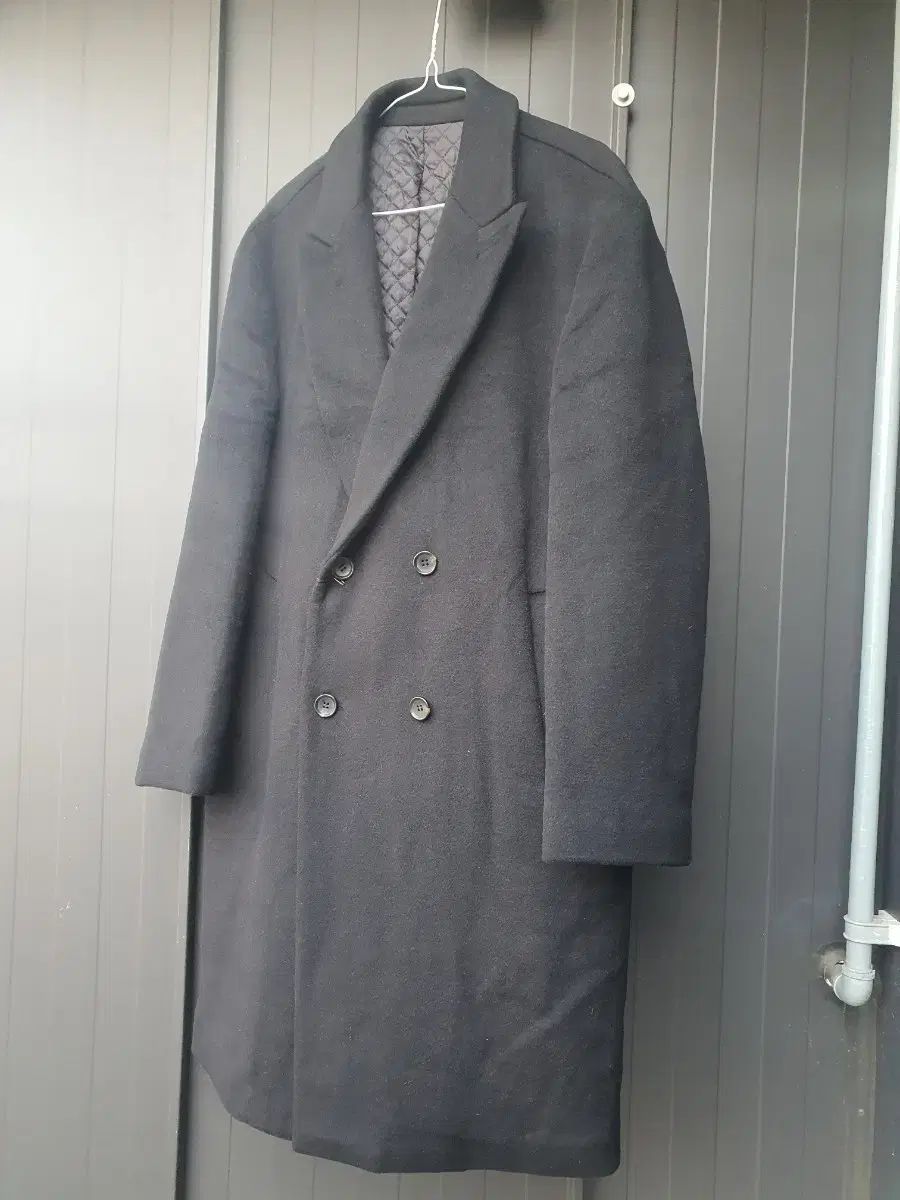 105 T.I for men ダブルブレスト オーバーサイズ ウール混 コート