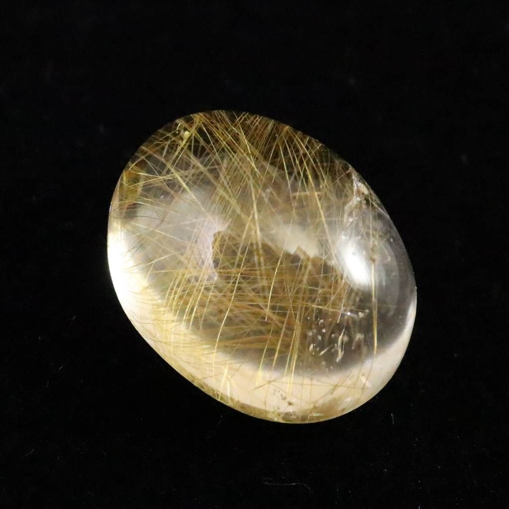 ヒマラヤ マニハール産 ゴールドルチル入り 水晶 オーバル ルース 7.2ct 榎本通商47945