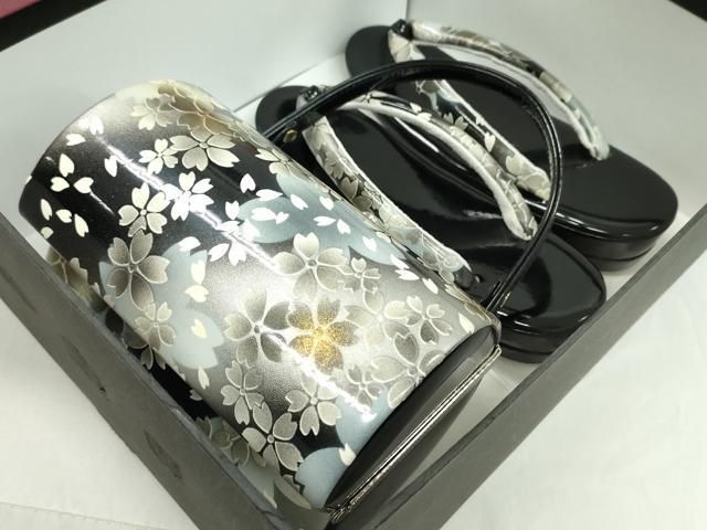 花柄刺繍 和装用バッグ 草履セット 花柄刺繍 和装用バッグ 草履セット