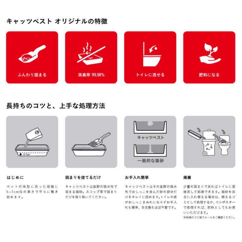 トイレに流せる安心安全な砂 消臭作用
