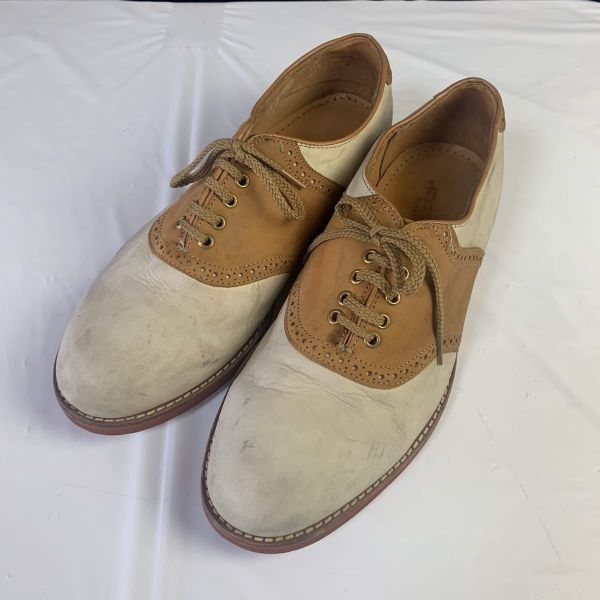 JARMAN ジャーマン USA製 サイズ12 D 29.0-29.5cm サドルシューズ ビジネスシューズ 茶×アイボリーis4-7