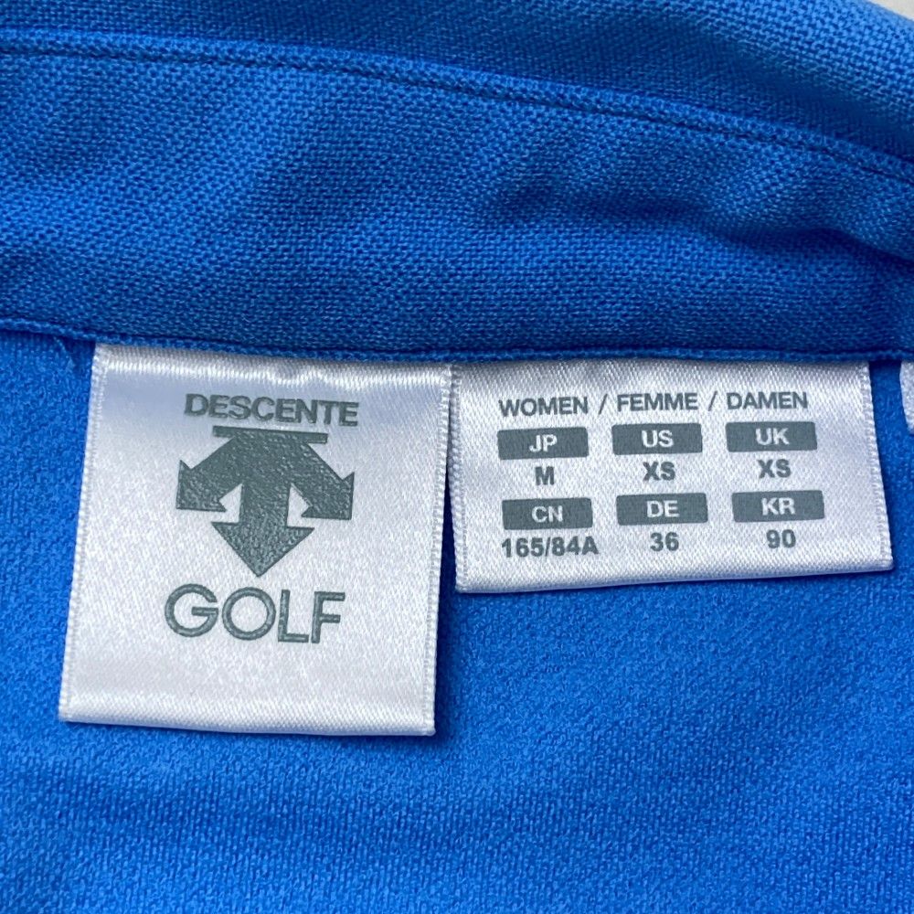 サイズ：M DESCENTE GOLF デサントゴルフ  ノースリーブポロシャツ  ブルー系 [240101439993] ゴルフウェア レディース ストスト DESCENTE GOLF デサントゴルフ ノースリーブポロシャツ ブルー系