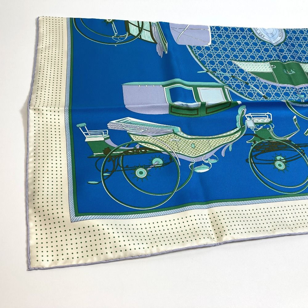 HERMES　エルメス　カレ90　LA PERRIERE　馬車　スカーフ　シルク HERMES エルメス カレ90 LA PERRIERE 馬車 スカーフ シルク
