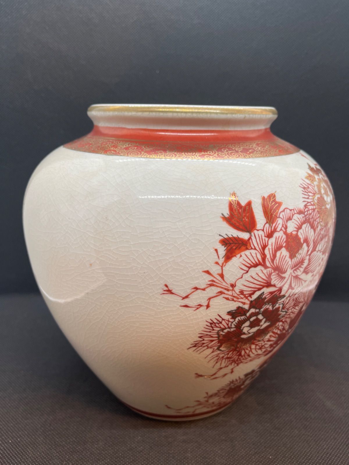 九谷焼　龍山作　花瓶　花器　壷　金彩　共箱 - メルカリShops