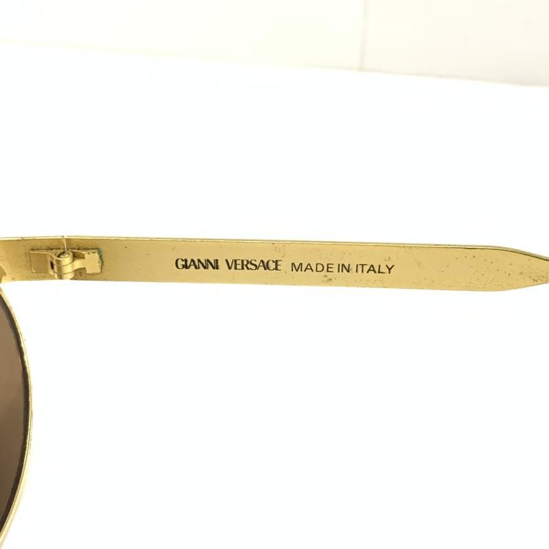 中古】VERSACE サングラス ブラウンレンズ ゴールドフレーム S58