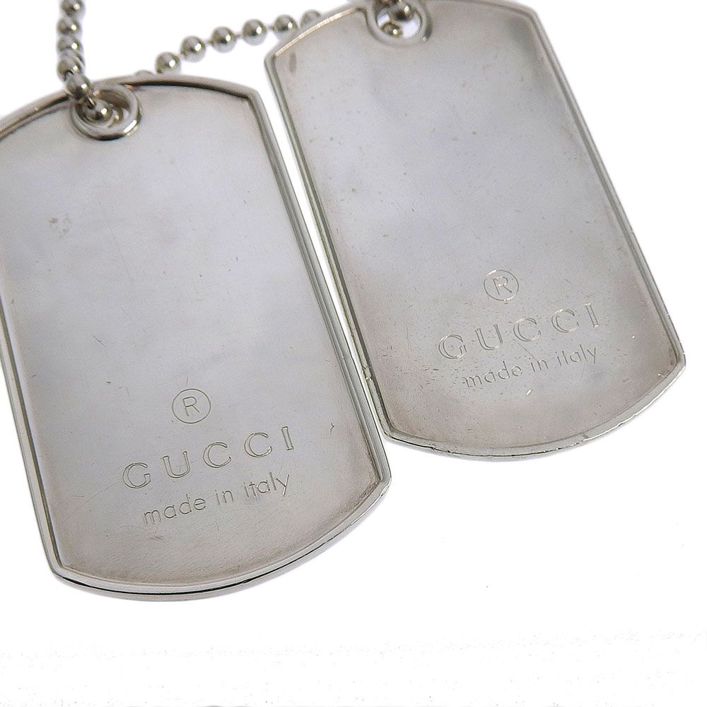 本物保証】 新品同様 グッチ GUCCI ドッグタグ ネックレス シルバー925