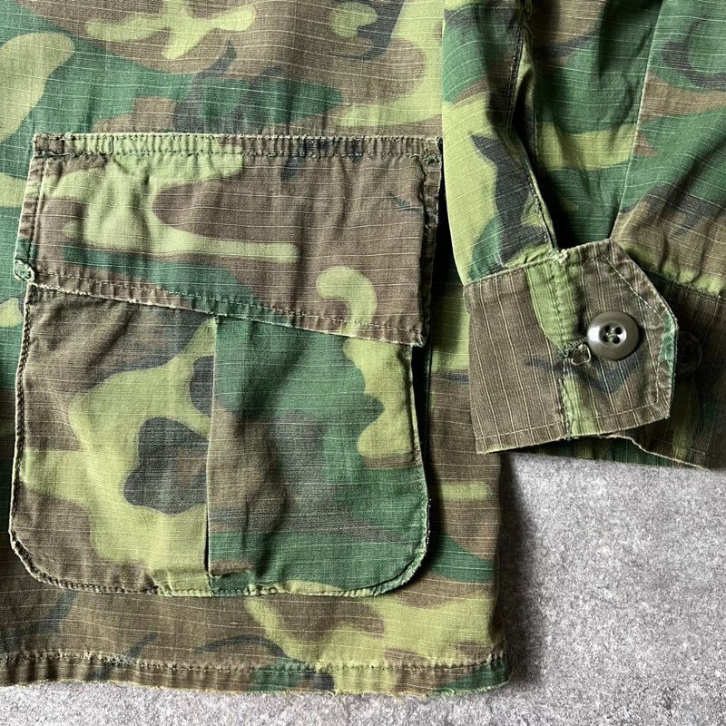 60s US ARMY 米軍実物 4th ERDL グリーンリーフ カモ ジャングル