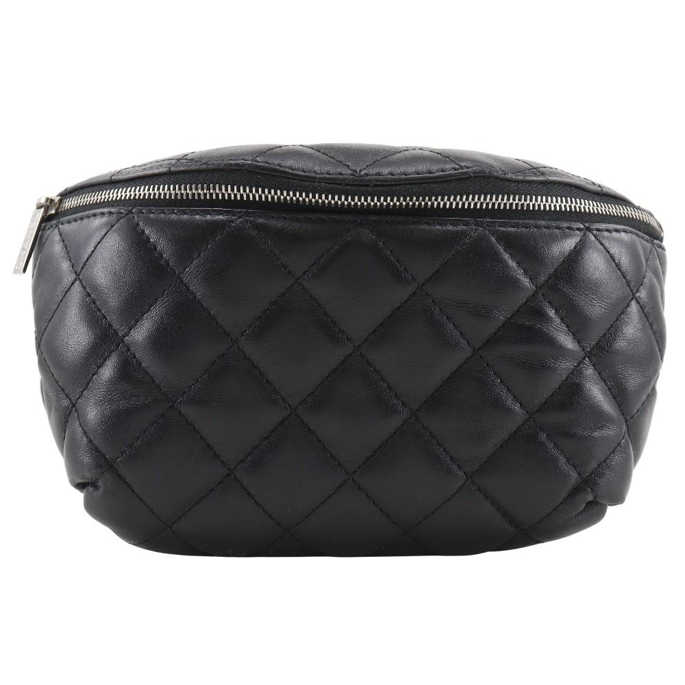CHANEL シャネル マトラッセ ベルトバック ユニフォーム ラムスキン 黒 レディース ウエストバッグ