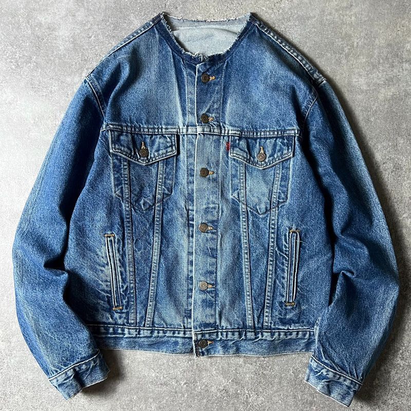 90s~ Levis 70507 ノーカラー デニム ジャケット / 90年代 リーバイス 