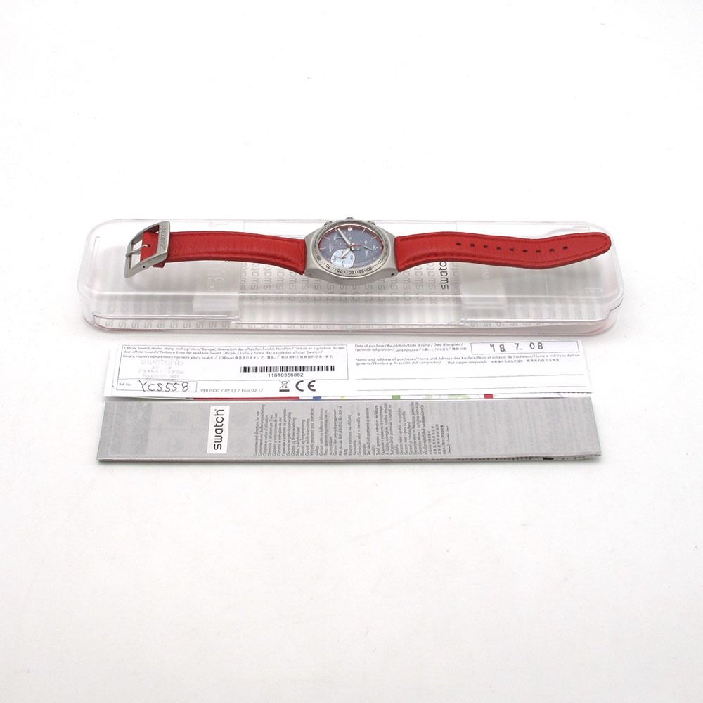 Swatch スウォッチ 腕時計 YCS558 RED WINK クロノグラフ クォーツ