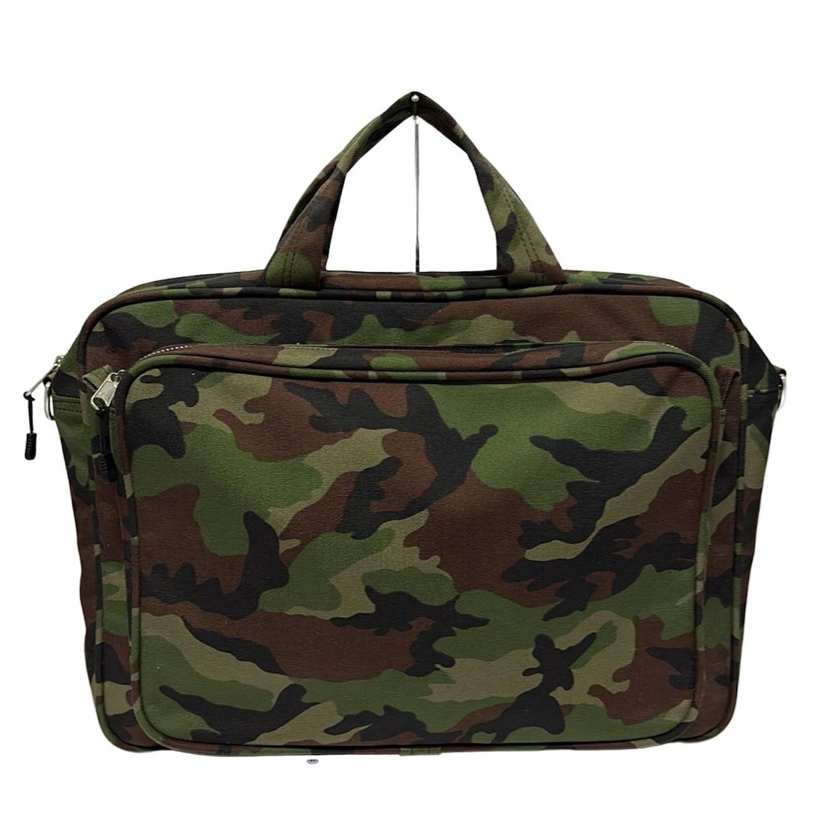 COMMEdesGARCONS HOMME DEUX コムデギャルソンオムドゥ ビジネスバッグ - ダークグリーン×ダークブラウン×マルチ 迷彩柄 本体ロックなし