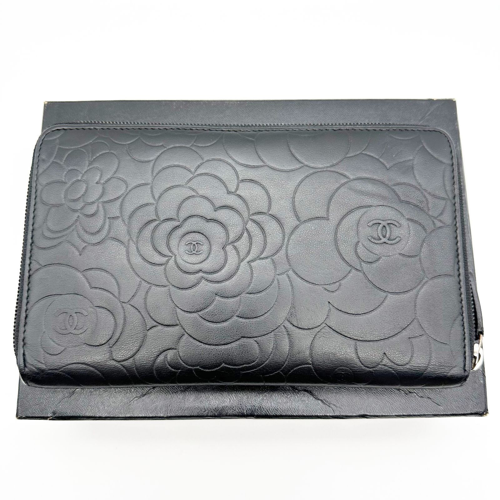 CHANEL シャネル カメリア オーガナイザー ラウンドファスナー ラムスキン CHANEL シャネル カメリア ラムスキン オーガナイザー ラウンド