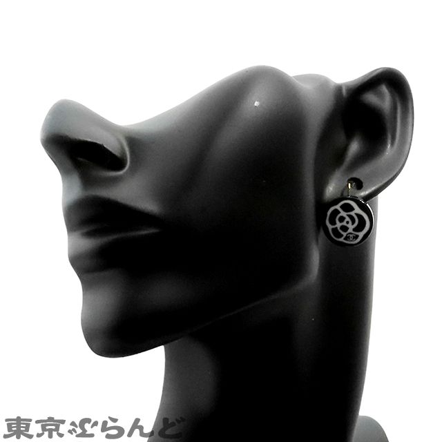 シャネル CHANEL ココマーク カメリア ピアス 03P ブラックx