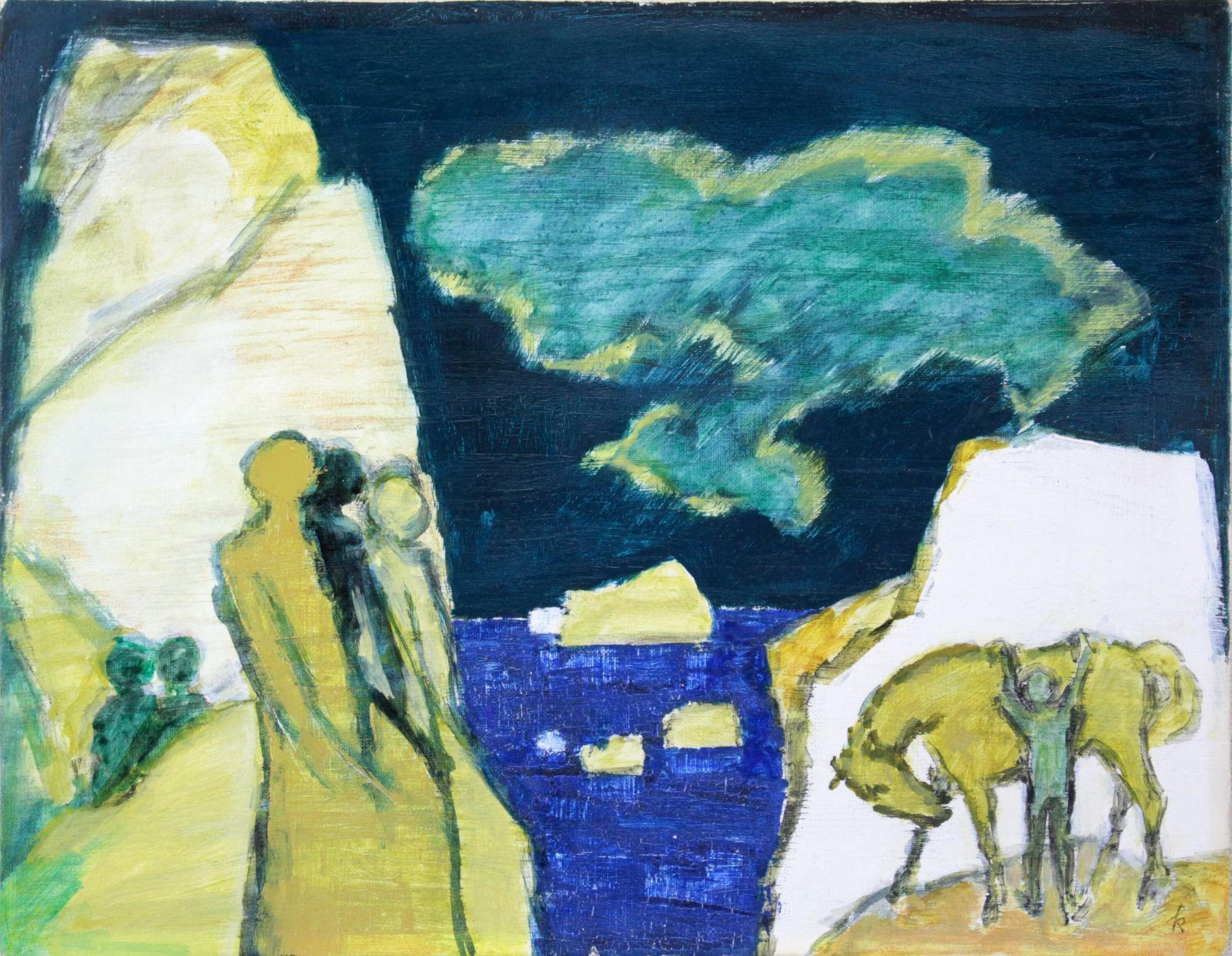 国松登水彩画『流氷』