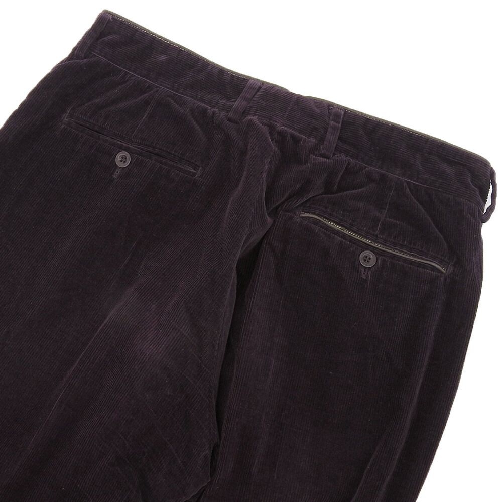 超美品 エルメス 現行タグ レザートリム コーデュロイ ストレート